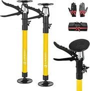 LIWEGHT 2 Pack Cabinet Jack, 50-115cm Third Hand Tools Height-Adjustable Support Pole, Telescopic Support Pole, for Woodworking, Drywall Jack, Upper Cabinet Installation (Yellow, 50-115cm)