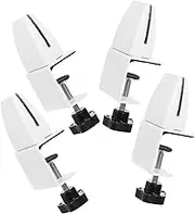 Uonlytech 4Pcs Adjustable Desk Partition Clamp Movable Sneeze Guard Holder for Privacy Screen Easy Tool Installation Desk Shield Clips White Desk Divider Clamps for Office Use