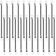 20 PCS Small Bungee Cords with Hooks Black Adjustable Bungee Cords Mini Bunge...