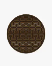 185' Round | Machine Washable Runner Rug | Kid & Pet Friendly | Indoor Rug | Jonathan Adler Thebes Cognac Rug | Ruggable