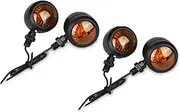 Indicators Flowing Turn Signal 4X Vintage Motorcycle Black Metal Chrome Turn Signals Indicator Light for Harley Mini Sportster Bobber Chopper Turn Signal Indicator (Color : Black, Size : 1)