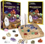 National Geographic Mega Gemstone Dig Kit - Dig Up 15 Real Gemstones, STEM Activ
