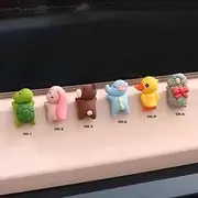 Cute Animal Car Decorations, 6-Piece Set with Turtle, Bunny, Bear, Elephant, Duck and Sheep, Multi-Surface Vehicle Ornaments