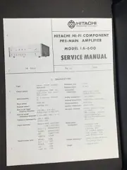 Hitachi IA-600 Service Manual HI-FI Component Pre-Main Amplifier Photocopy