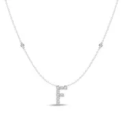 Brilliant Claw Initial F Slider Necklace with 0.40ct of Laboratory Grown Diamonds in Mirage Sterling Silver and Platinum