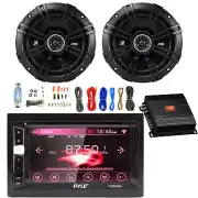 Pyle Double DIN 6.2" Bluetooth CD/DVD Receiver, 2x 6.5" 240W Speaker, Amp w/Kit