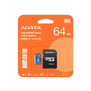 威剛 ADATA MicroSD UHS-I A1 U1 C10 64G 32G 記憶卡 附轉卡 TF 小卡