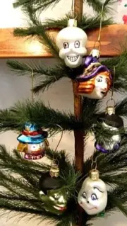 VINTAGE-NEW Set of 6 Mini Halloween Monster Mash Mix Glass Ornaments Poland