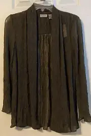 Easywear by Chico's Shitake Easy Crinkle Kershaw Open Jacket Size 0(4/6)NWT