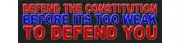 Defend the Constitution Before It Is Too Weak Political Bumper Sticker Decal 696