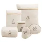 6Pcs Laundry Bag Set Embroidery Print Bra Washing Bag for Washing Machines (B)