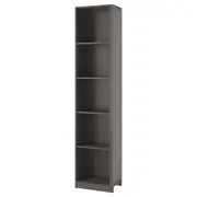 PAX add-on corner unit with 4 shelves, dark grey, 53x35x236 cm