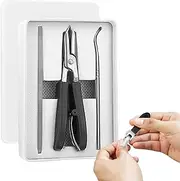 Curved Toenail Clippers - Wide Jaw Opening Fingernail Clipper, Precision Stainless Steel Fingernail Clipping Tool, Slant Trimmer Ergonomic Manicure Set for Women Men Elderly Care