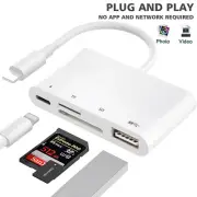 For iPad 9 8 7 6 Air3 Pro Mini to USB/SD/TF Card Reader Adapter [2-Way Transfer]