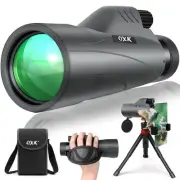 12x56 High Power Monocular Telescope with Smartphone Adapter Tripod Bag, Ligh...