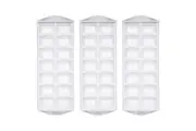 3PK Barcraft Plastic Flexible 14-Ice Cube Tray Large Square Mould Mold White