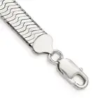 Solid 925 Silver Herringbone Chain Bracelet | Designs by Nathan | 8.75mm 7" |