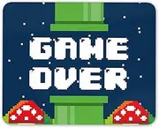 Game Over Mario Pipes Mouse Mat Pad - Retro Gamer Old School 8 Bit #14686