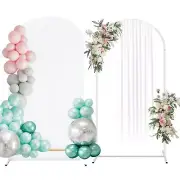 Arch Backdrop Stand with Wedding Arch Cover Spandex, 6.6 FT Metal Balloon Arc...
