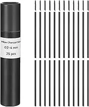 uxcell Willow Charcoal Sticks, 2-4mm Willow Charcoal Pencils Soft Sketch Vine Art Supplies Set for Drawing Sketching Shading Painting Artists Beginners (Black, Pack of 25)