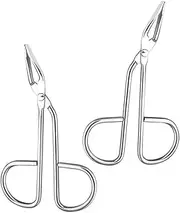 WOFASHPURET 2pcs Stainless Steel Scissor Tweezers for Eyebrow Grooming and Eyelash Application Ergonomic Design Gentle Skin Compact Travel Versatile Beauty Tool