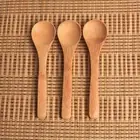 3 Pc Cutlery Soup Tea Wooden Round Bamboo Spoon Jam Scoop Cooking Utensil
