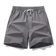 Men's Quick Dry Breathable Summer Shorts Casual Solid Drawstring Beach Shorts Lightweight Swimming Trunks Comfortable Pa