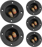 DOITOOL DIY Speaker Terminal Plate 5pcs Connectors for 2-Way Speakers Plated Metal Round Spring Cup Connectors for Subwoofer Boxes