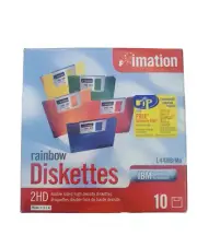 10 Pack Imation IBM Formatted 1.44 MB Rainbow Diskettes See Description