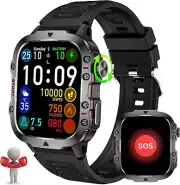 Rugged Tactical Smartwatch 1.96" Screen Tracker for Xiaomi Redmi Note 9 Pro