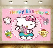 Hello Kitty Backdrop Birthday Party Supplies Background Photo Banner Decorations
