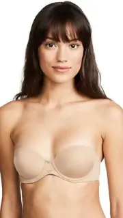 Calvin Klein 272120 Women's Naked Glamour Strapless Push Up Bra Size 30DD