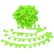 9 Yards Pom Pom Trim Ribbon, 1" Wide Fluorescent Green Ball Fringe Trim for DIY