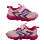 Bolt Flash Girls Shoes Casual Trainer LED Lightup Sole Hook and Loop Strap