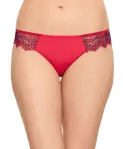 B.Tempt'd Wink Worthy Lace Sides Thong Underwear Red L NWT! $13