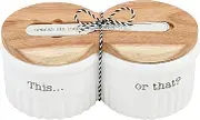 Mud Pie Circa Double Tidbit with Lid, 0, White