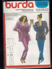 BURDA #5839 - LADIES ELEGANT EVENING JACKET - CAMISOLE & PANTS PATTERN 10-20 uc