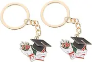 ABOOFAN 2Pcs Graduation Hat Keychain Pendants Bag Keychain Accessories Graduation Classmates Stylish Backpack Purse Adornments