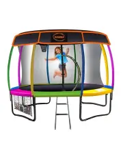 [Kahuna] Trampoline 10ft Free Safety Net Spring Pad Roof Mat Ladder Basketball Rainbow