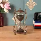 Hourglass Sand timer Clock Zig-Zag Hourglass Antique Finish Brass Sand Timer