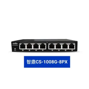 智鼎CERIO CS-1008G-8PX實用PoE+交換器 小型網路交換器8埠90watt外接式電源促銷中優惠新品