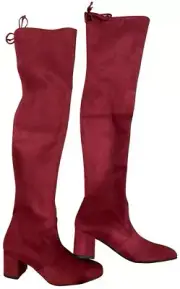 Stuart Weitzman Boots Genna 60 cranberry Over The Knee BNIB 39.5 9 red holiday