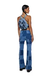 [dELiA*s by Dolls Kill] Raise The Vibration Patchwork Denim Backpack