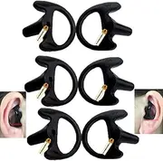 Lsgoodcare 3 Pairs Silicone Replacement Earplug Earmold Ear Buds (Left and Right) for Two-Way Radio Headset Air Acoustic Earpiece Headset Walkie Talkie Earpiece,Medium Size, Black Color