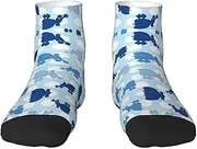 [JBYJBX] Blue Poodle Polka Dot Print Adult Socks Womens Mens Workout Thermal Cozy All-Season Gift Holiday Articles Use