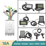 E-Bike 36V/48V/60V 350/450W 18A Brushless Motor Controller + LCD Display Kits