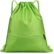 [AHPOUN] Drawstring Bag, Waterproof Drawstring Bag for Sports and Fitness, Swimming Bag for Men, Women and Children, String Bag With Zipper