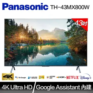 Panasonic 國際牌43吋 4K Google TV 智慧聯網顯示器(TH-43MX800W)