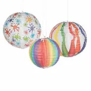 Art Palette Hanging Paper Lanterns, Party Decor, 6 Pieces