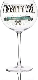 Boxer Gifts GWG321 Age 'Twenty One – Fruity and Lively' Prohibition Style Gin Bloom Glass | Glassware Perfect for a 21st Birthday | Packaged in a Vintage Gift Box